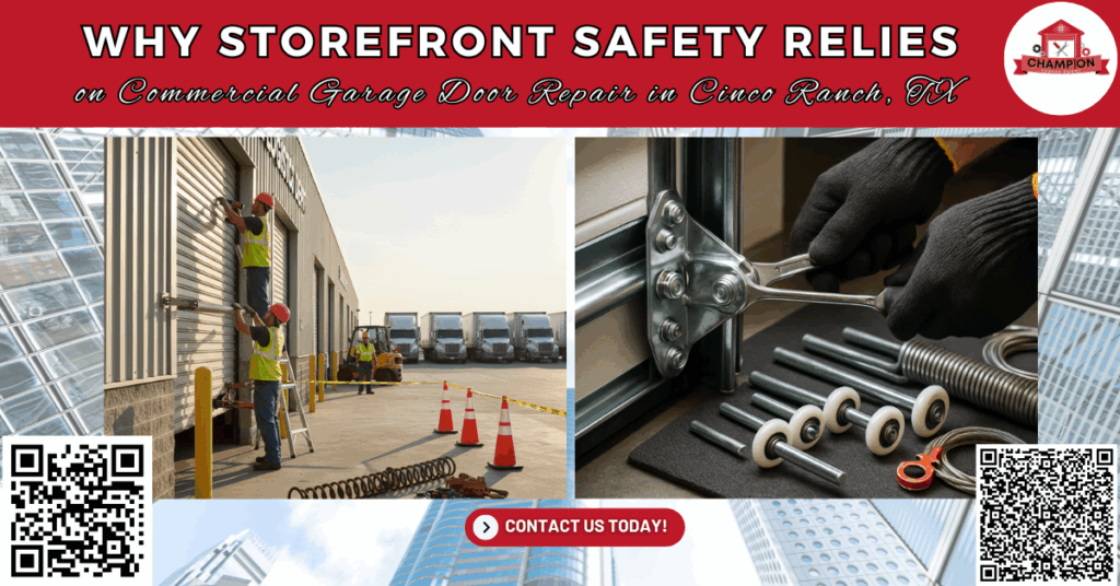Why Storefront Safety Relies on Commercial Garage Door Repair in Cinco Ranch, TX - Champion Garage Doors