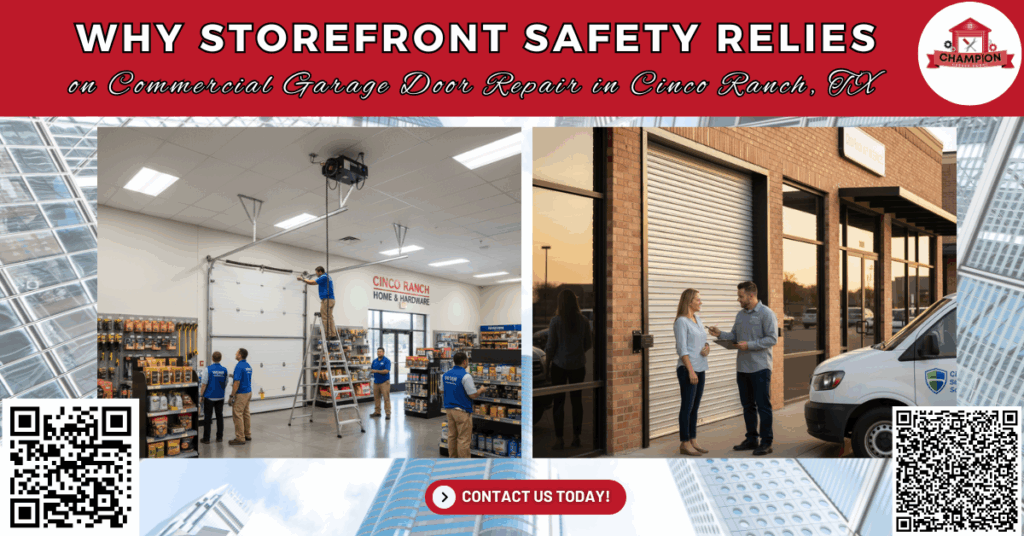 Why Storefront Safety Relies on Commercial Garage Door Repair in Cinco Ranch, TX